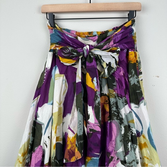 Chelsea & Theodore 70s Floral Hanky Hem Skirt Tie Waist Boho Flowy Cottago core - Picture 3 of 5